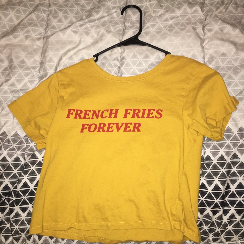 Yellow cropped shirt